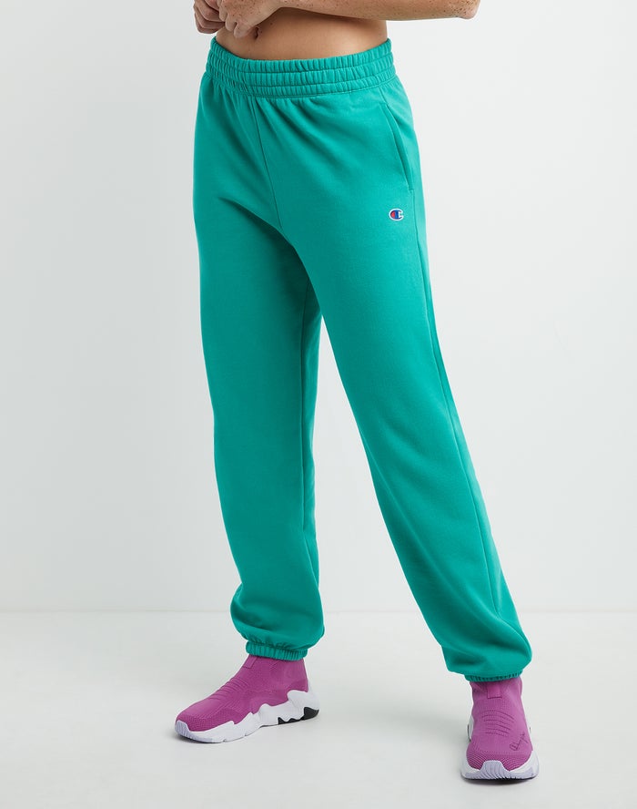 Champion Womens Joggers NZ - Powerblend Fleece Boyfriend Turquoise ( 5732-EQTVU )